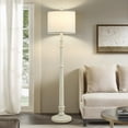 thumbnail image 6 of NATYSWAN Floor Lamps for Living Room,3-Way Dimmable Standing Lamps with White Linen Shade,60" Vintage Tall Pole Light for Reading, Bedroom,Bulb Included, 6 of 8