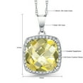 thumbnail image 5 of Gem Stone King 6.97 Ct Cushion Checkerboard Yellow Lemon Quartz White Created Sapphire 10K White Gold Pendant with Chain, 5 of 5