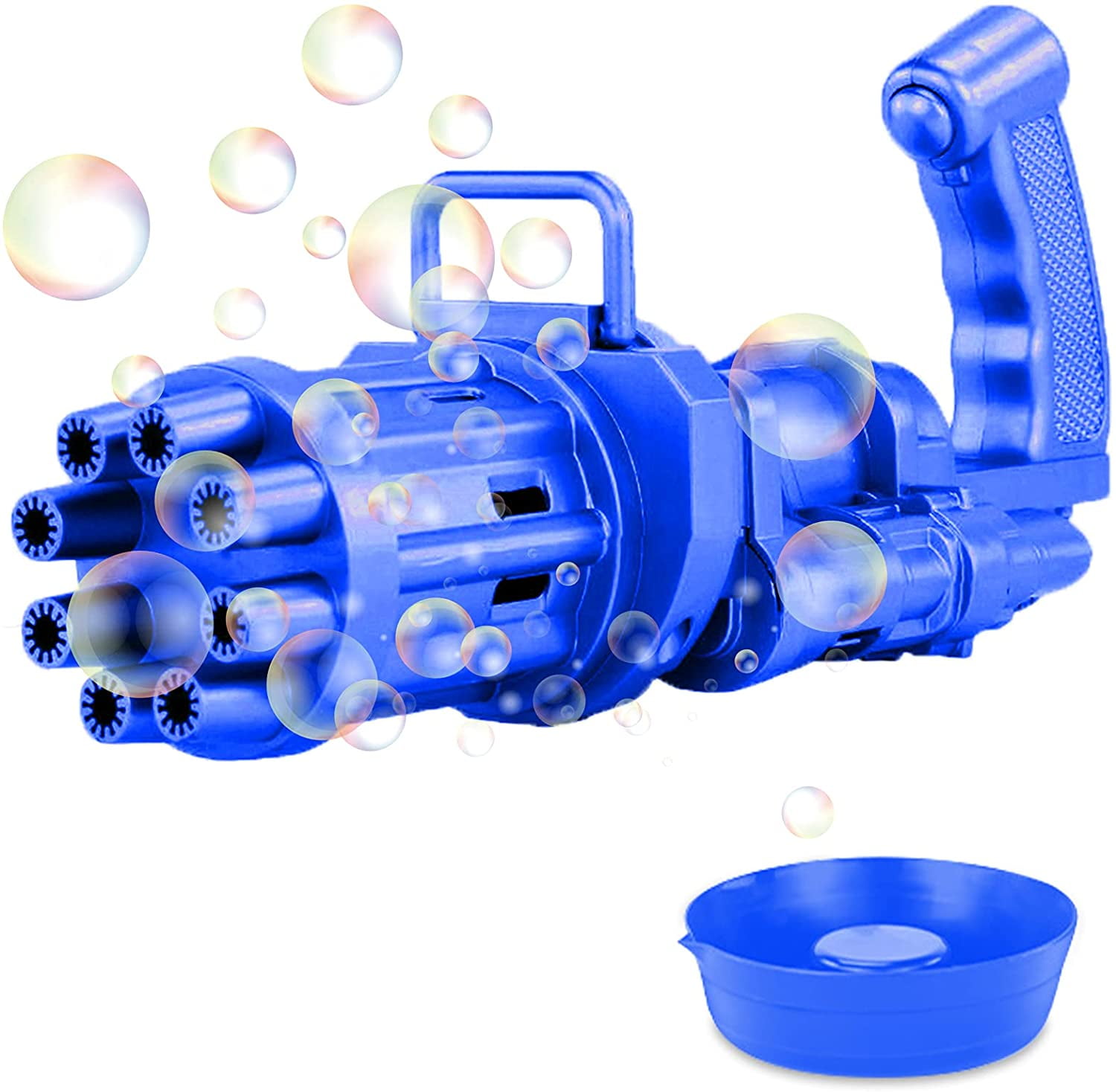 blu + rosa giocattolo per attività all'aperto XJSGS Gatling Bubble Machine 2021 Cool Toys con 8 fori Macchina per bambini