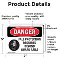thumbnail image 2 of (2 Pack) Fall Protection Required Beyond OSHA Danger Sign 7 Inch X 5 Inch Vinyl Label Decal Sticker Weather Resistant, UV Protected for Workplace, Business, and Construction Site, Made, 2 of 7