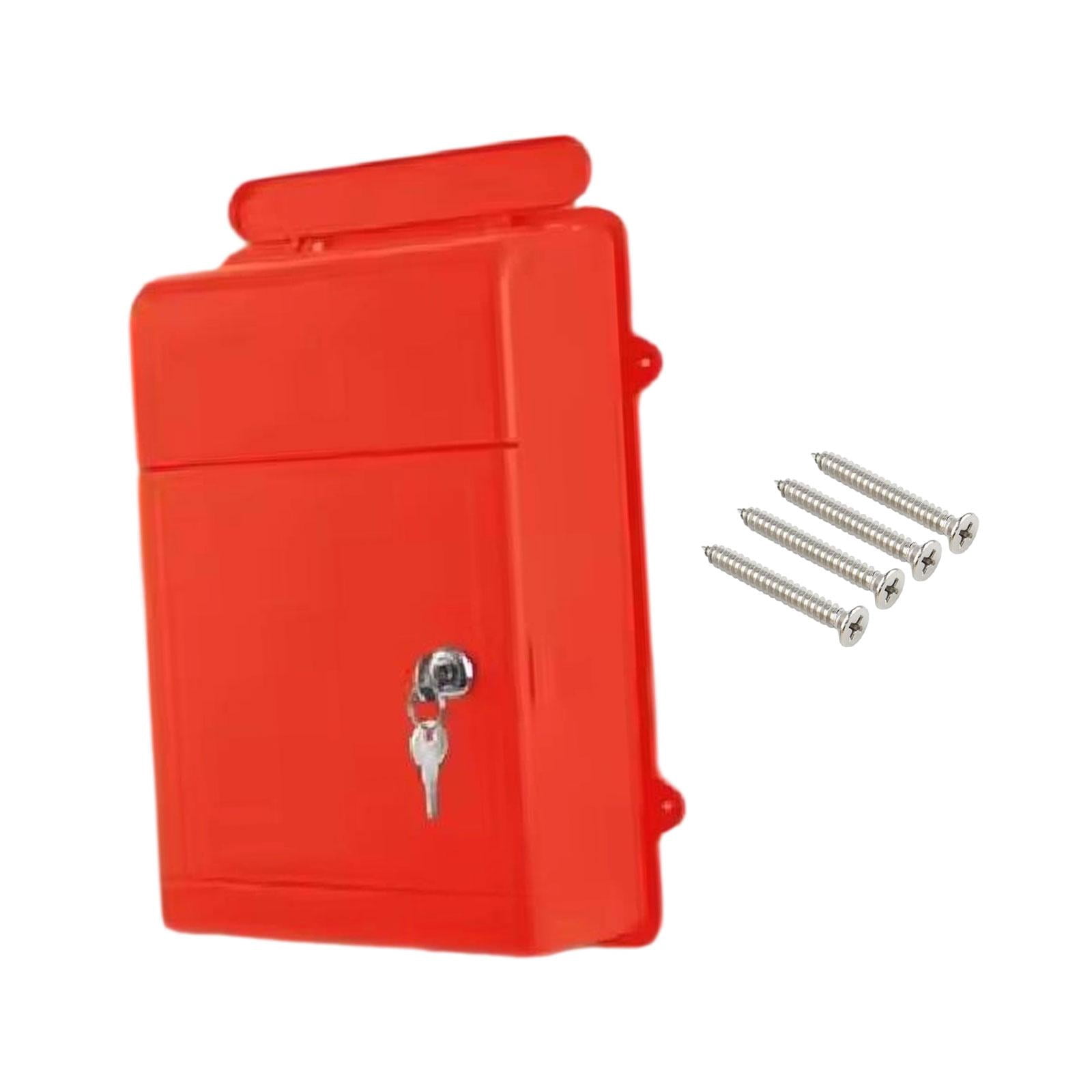 Baoblaze Wall Mounted Mailbox Wide Opening Collection Box for Cards Newspapers School Red