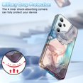 thumbnail image 4 of CASEFIV for Samsung Galaxy 24 Case (2024),Marble Pattern 3 in 1 Heavy Duty Full Body Shockproof Hard PC+Soft Silicone Drop Protective Women Girls Cover,Blue Gray, 4 of 8