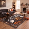 thumbnail image 3 of GENIMO 2'x6' Halloween Runner Rug, Washable Non Slip Soft Whimsical Ghost Indoor Outdoor Hallway Runner for Porch Patio Kitchen Entryway, Midnight Orange, 3 of 6