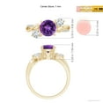 thumbnail image 6 of ANGARA Natural 1.15 ct Amethyst and Diamond Twisted Vine Ring in 14K Yellow Gold for Women (Size-7mm) | February Birthstone, Birthday, Anniversary, Jewelry Gift for Women | Natural Amethyst Ring, 6 of 10
