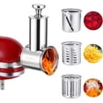 thumbnail image 1 of Stainless Steel Slicer Shredder Attachment for KitchenAid Stand Mixer, Large Salad Machine with Vegetable Slicer Cheese Grater Attachments for Kitchen Aid, Dishwasher Safe by Rafbar, 1 of 8