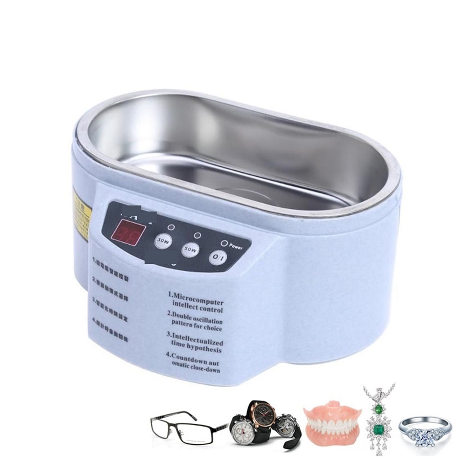 Ultrasonic Jewelry Cleaner Bath for Watches Contact Lens Glasses Denture Teeth Electric Makeup Razor Brush Cleaner ,Strong Cleaning