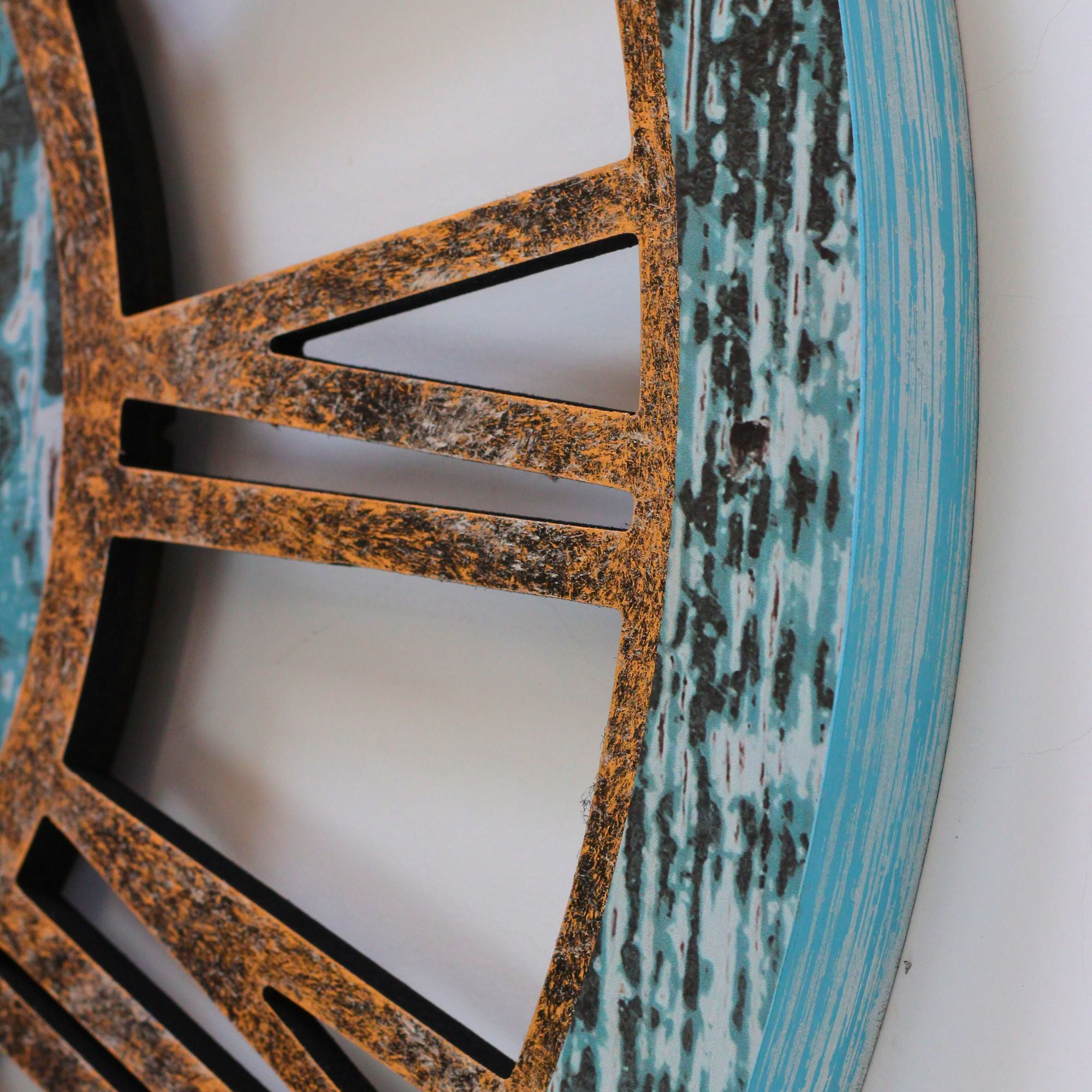 THE GEARS CLOCK Wall Clock with Real Moving Gears AM-LI_ 36 in Round Aqua-Green