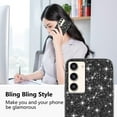 thumbnail image 2 of Compatible with Samsung Galaxy S23 Case Glitter Shockproof, Phone Samsung S23 Case Bling Sparkly TPU and PC Silicone Shiny Girl Women Thin Protective Cover (Black), 2 of 12