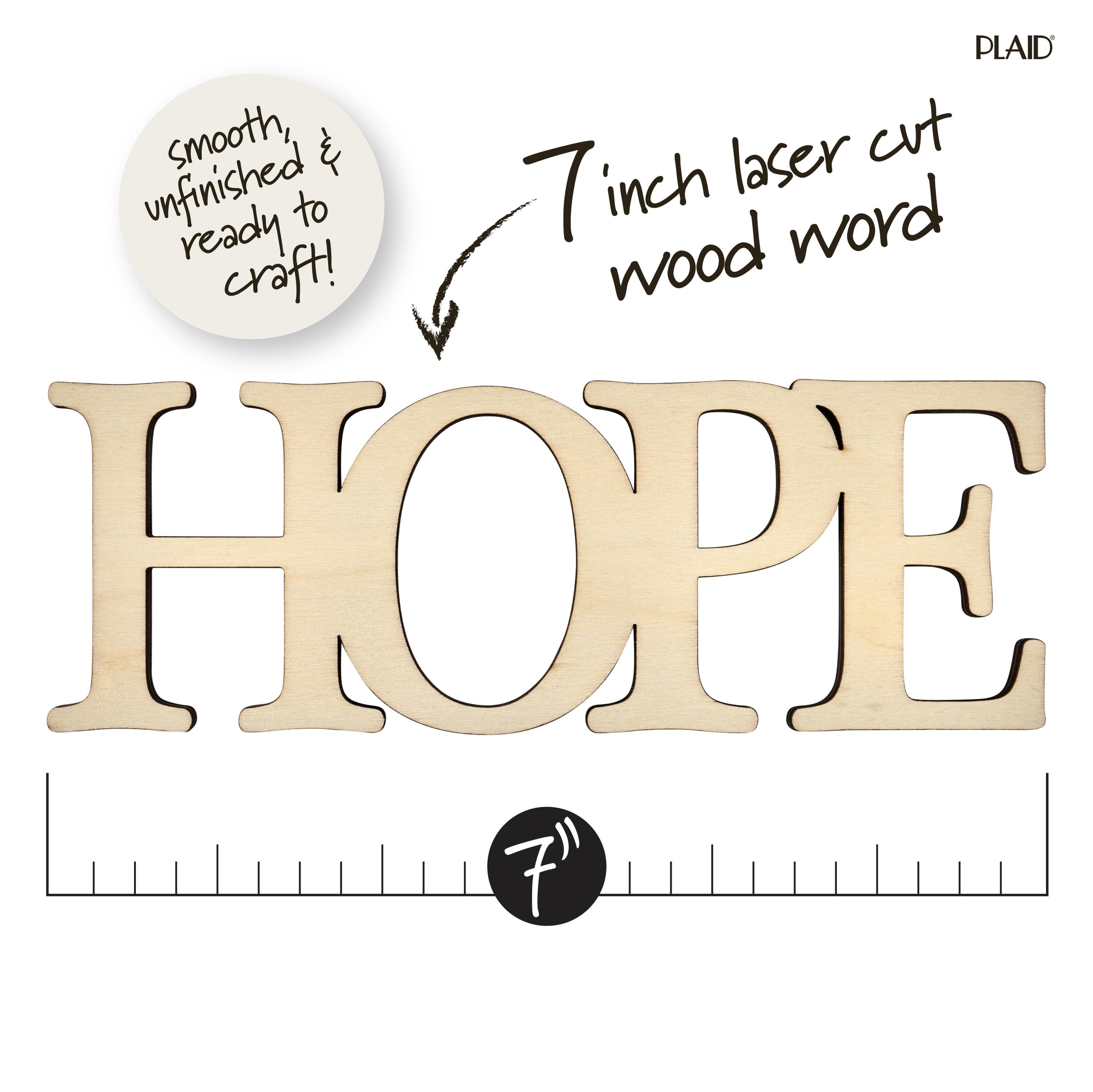 (2 pack) Plaid Unpainted Wood Surfaces, Hope, 7"