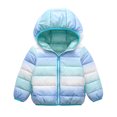 thumbnail image 3 of Esaierr Baby Boys Girls Winter Lightweight Puffer Jacket Toddler Hooded Water-Resistant down Coats Rainbow Packable Cotton Outwear 9 Months-6 Years, 3 of 9