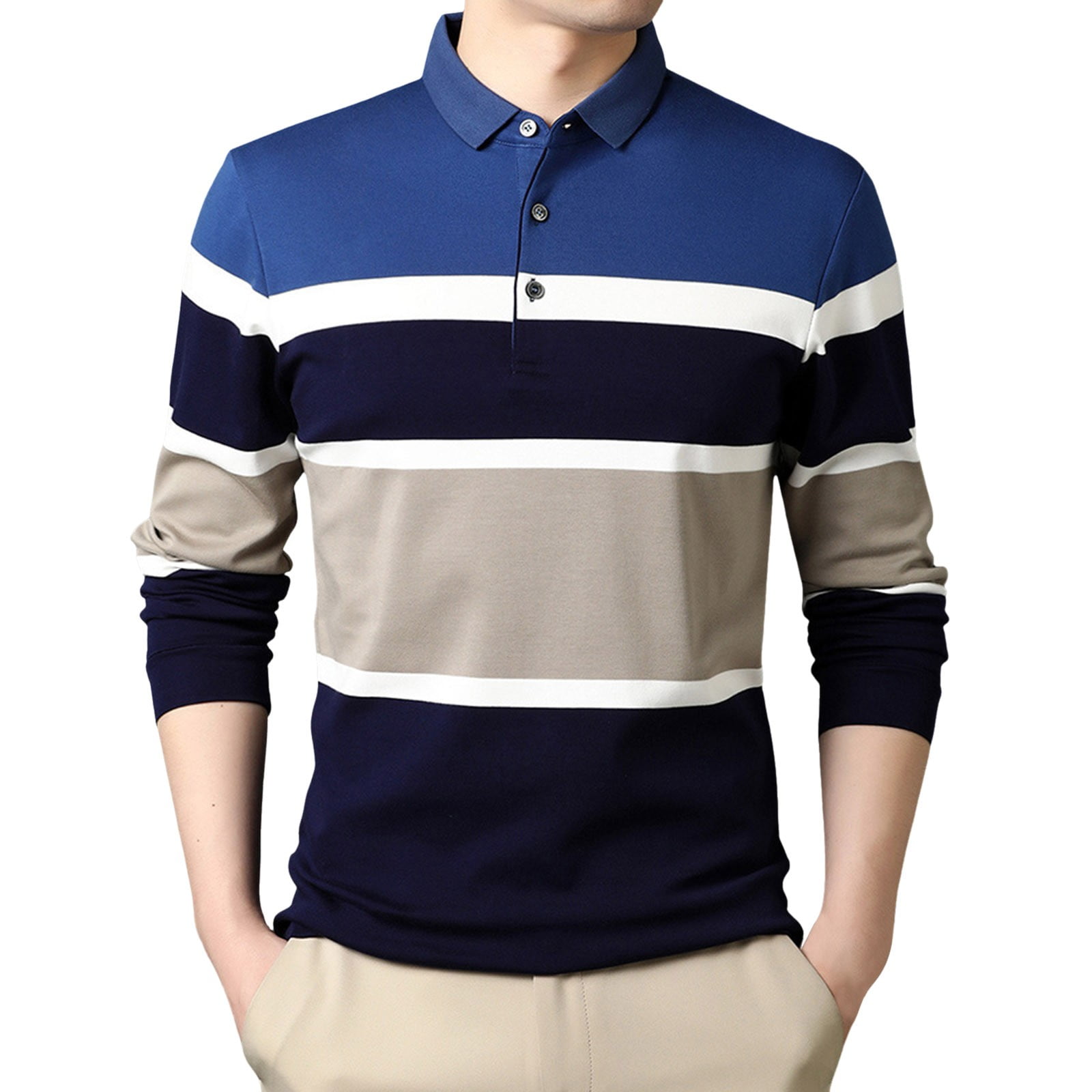Cathalem Men'S Classic Polo Shirt Long Sleeve Shirts Lightweight Casual Tops ,Blue M - Walmart.ca