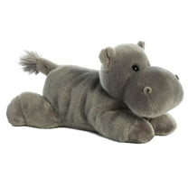 "Aurora Kids' Adorable Howie Hippo Love Plush Animal - Medium Gray Flopsie 12"" Stuffed Toy ...