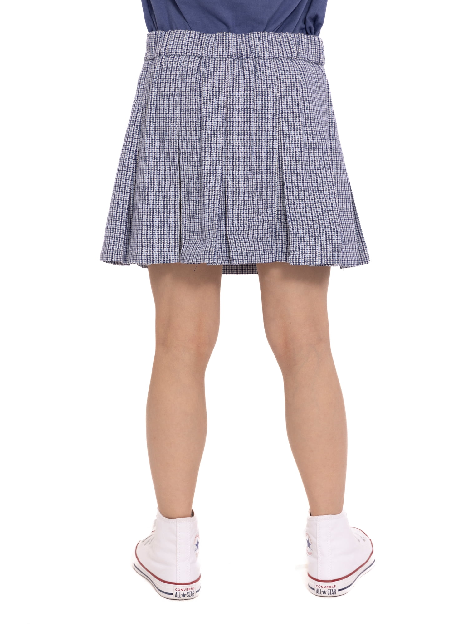 Bluey Girls Plaid Pleated Skirt with Patches, Sizes 4-16