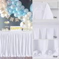 thumbnail image 4 of 4FT/6FT/9FT/14FT Tablecloth Polyester Pleated Table Skirt Frilly Tablecloth For Wedding Birthday Party Baby Shower Bridal Shower Table Decoration, 4 of 9