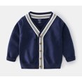 thumbnail image 4 of MXIEZI Baby Boys Button-Down Knit Sweater Toddler Cardigan Sweater Kids Autumn Knit V-Neck Sweater Loose Casual Button up Jacket Outwear 2-7Y, 4 of 10