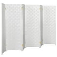 thumbnail image 3 of Red Lantern 4 ft. Short Woven Fiber Outdoor All Weather Folding Screen - 6 Panel - White, 3 of 6
