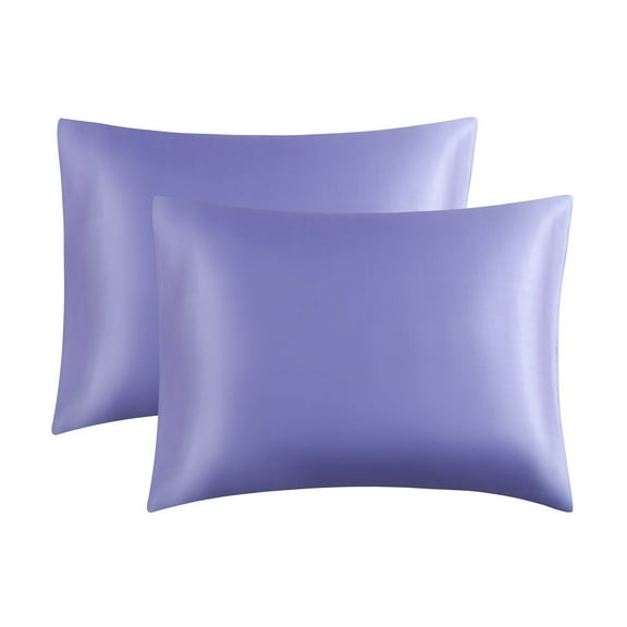 HengDidi 2-Pack Simulated Silk Pillowcases with Envelope Closure - Smooth Fabric for Hair and Skin Care, Anti-Wrinkle and Easy Wash - Standard Size 20x36 Inches
