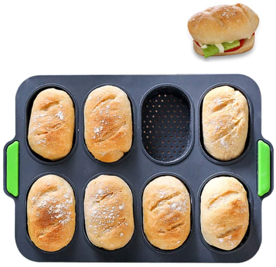 Mini Loaf Pan for Breads 4 Cups Non-stick Silicone Baking Mold  DIY,13.2*9.3*1 In