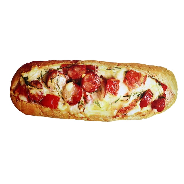 1 almohada con forma de pan de simulación 3D, divertida almohada de juguete, cojín lumbar dúctil para la espalda.
