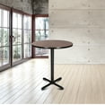thumbnail image 5 of Hampden Furnishings Bennet Collection Steel Frame 36" Round Top, X Base, 42" Height Cafe Table, Black Frame/Mahogany Top, 5 of 5