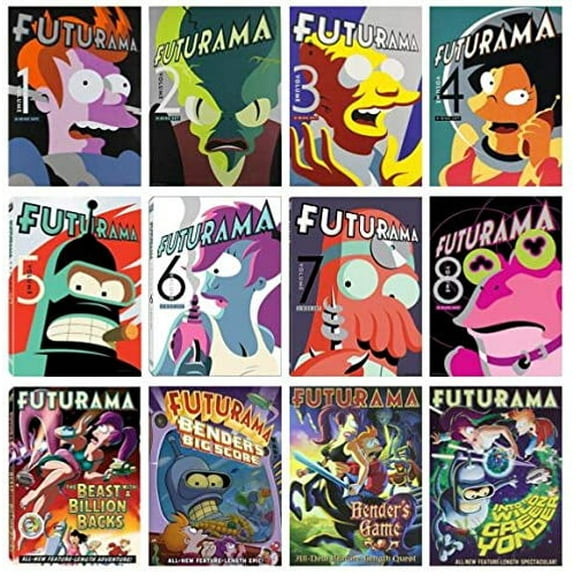 Futurama Limited Complete Series Collection Seasons 1,2,3,4,5,6,7 & 8 4 Full Length Movies