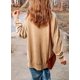 thumbnail image 3 of Sudadera SHEWIN casual de forro polar con cuello redondo para mujer, color caqui, 3 of 7