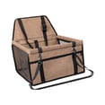 thumbnail image 3 of Asiento de coche para perros, cama, asiento de coche para cachorros, asiento elevador portátil y cómodo para perros, asiento de coche para cachorros Café, 3 of 8