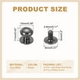 thumbnail image 2 of 10 mm Leather Rivets, 20 Sets Ball Head Stud Screw Back Round Head Button Chicago Screw, Black Tone, 2 of 7