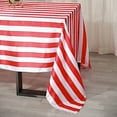 thumbnail image 4 of Balsa Circle 90" x 156" Red White Satin Stripes Rectangle Tablecloth Reception Dining Linens, 4 of 6