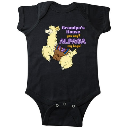 

Inktastic Cute Jumping Alpaca-Grandpa s House You Say ALPACA my bags! Gift Baby Boy or Baby Girl Bodysuit