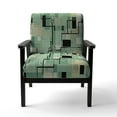 thumbnail image 4 of Designart "Green Strip Cubes Geometric Pattern" Upholstered Modern & Contemporary Accent Chair and Abstract Painting Arm Chair - Multiple Color & Pattern, 4 of 7