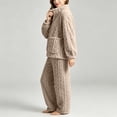 thumbnail image 4 of StSilkitty Women Fleece Pajama 2 Piece Sets Long Sleeve Zip up Cable Coat and Pants Sleepwear Set with Pockets Winter Warm Loungewear, 4 of 9