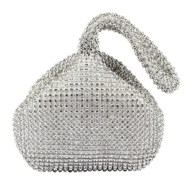 Femmes Sac à Main Strass Forme de Coeur Brillant Fait à la Main Petit Sac Sac à Main pour Banquet de Mariage de Rassemblement de Fête