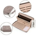 thumbnail image 4 of UTO Womens Wallet PU Leather Zip Around Large Capacity Ladies Wristlet Clutch Card Holder Organizer Purse(Purple Brown), 4 of 8