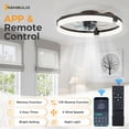 thumbnail image 4 of Gianna 23.6 Inch Ceiling Fans with Lights, Ceiling Fan, Low Profile Fandelier, 3000K-6500K Dimmable LED Flush Mount for Living Room, 6-Speed Reversible, App Control, Black, 4 of 7