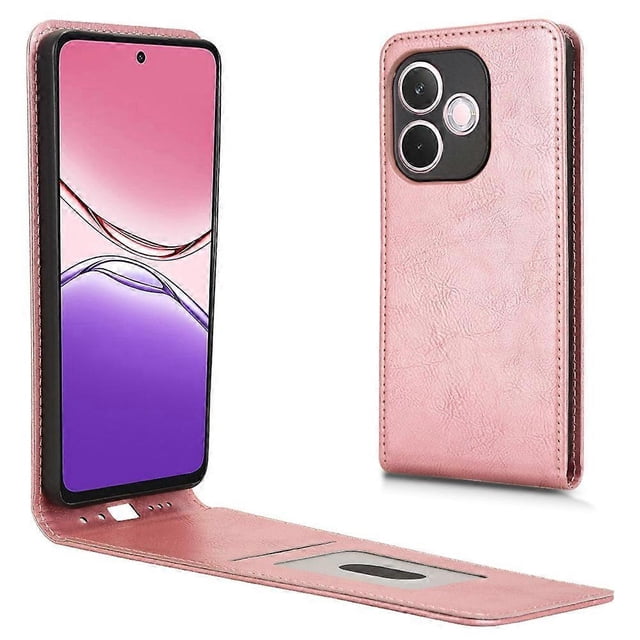 For Oppo A5 Pro 5G Case with Card Slot Magnetic Vertical Flip Leather Phone Cover - Orange