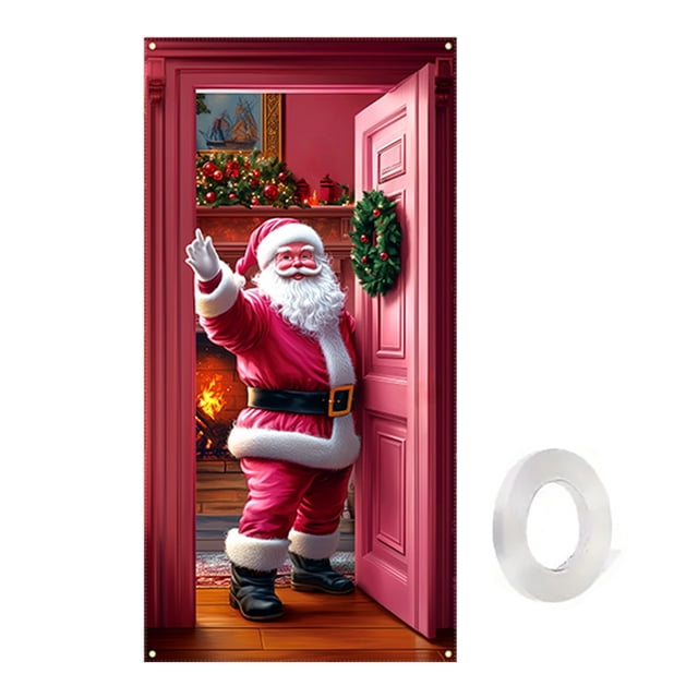Outside Christmas Decorations Christmas Door Cover Decoration Christmas Door Cover Door Hanging Party Decoration Door Cover Tapestry Christmas Door Decorations