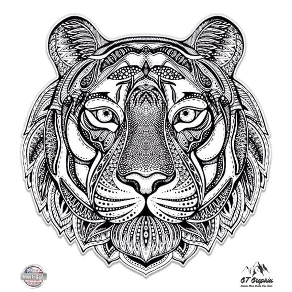 Tiger - 12" Vinyl Sticker Waterproof Decal