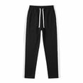 thumbnail image 5 of MXALUOB Men's Track Pants Side Striped Athletic Open Bottom Trousers Drawstring Elastic Waist Straight Leg Fashion Pant for Training Gym, 5 of 5