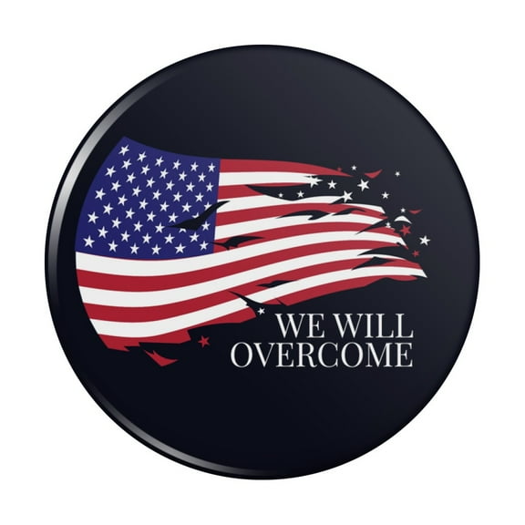 We Will Overcome Flag Stars USA America Kitchen Refrigerator Locker Button Magnet