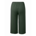 thumbnail image 4 of Women Wide Leg Pants Summer High Waisted Pants Drawstring Casual Trousers with Pockets Green XL, 4 of 6