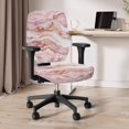 thumbnail image 3 of ZUXONGSY Marble Print Desk Chair Cover 2-Piece Seat Cushion Split Protectors Mid Back Chair Covers Easy to Install and Clean Protective Cover for Office Home Cafe, 3 of 7