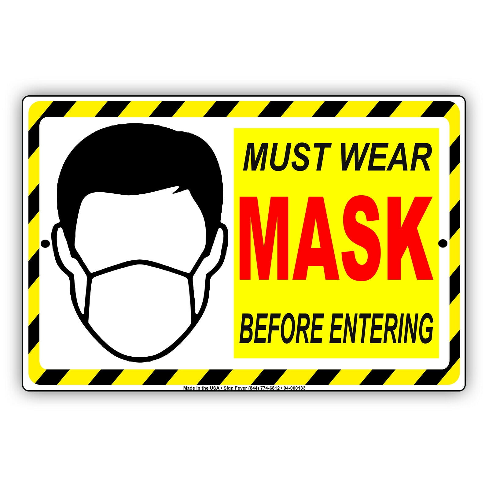 Must Wear Mask Before Entering Safety Precautions For Door Or Window