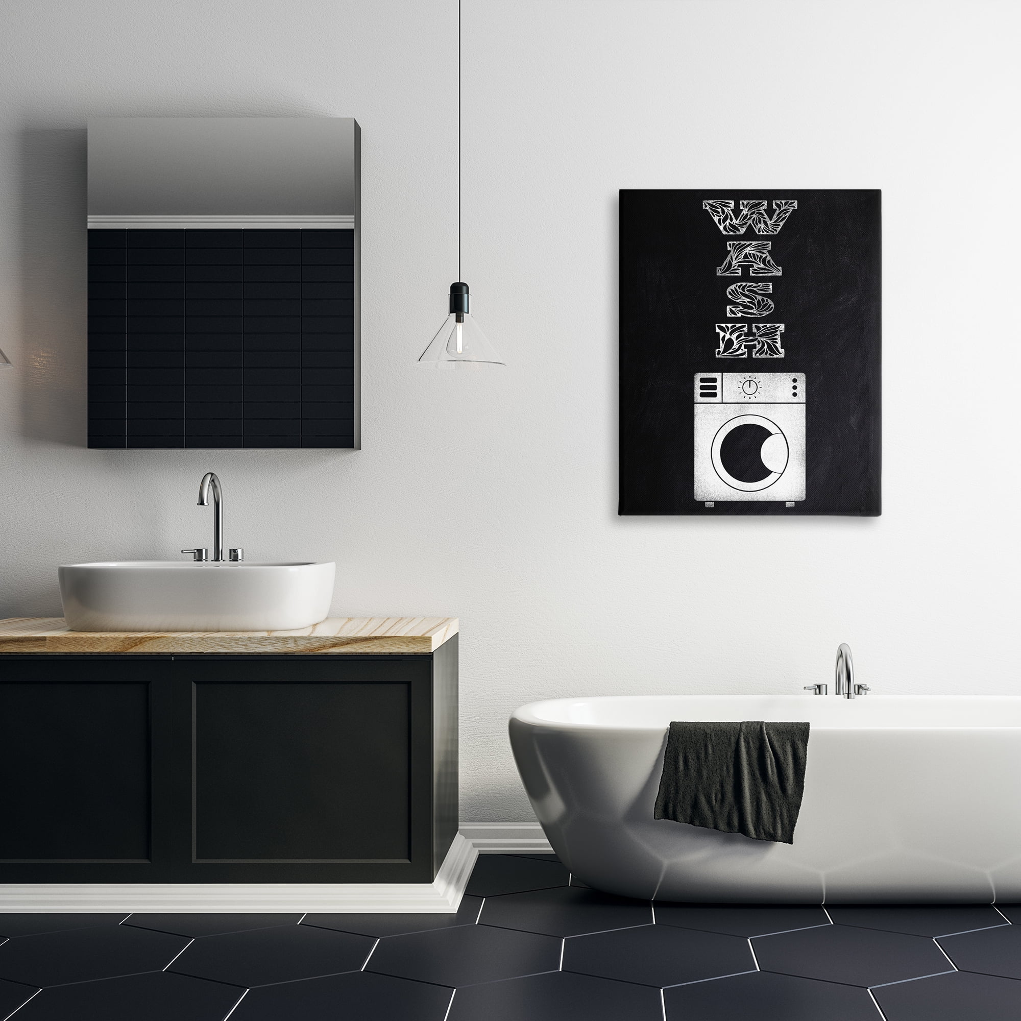 Laundry Wash Ornate Letters Canvas Wall Art, design by Marcus Prime