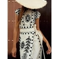 thumbnail image 1 of Ensemble Jupe Courte Sans Manches Imprimée Patchwork Courte Taille Haute Motif Jupes Costume Été Plage Vacances, 1 of 2