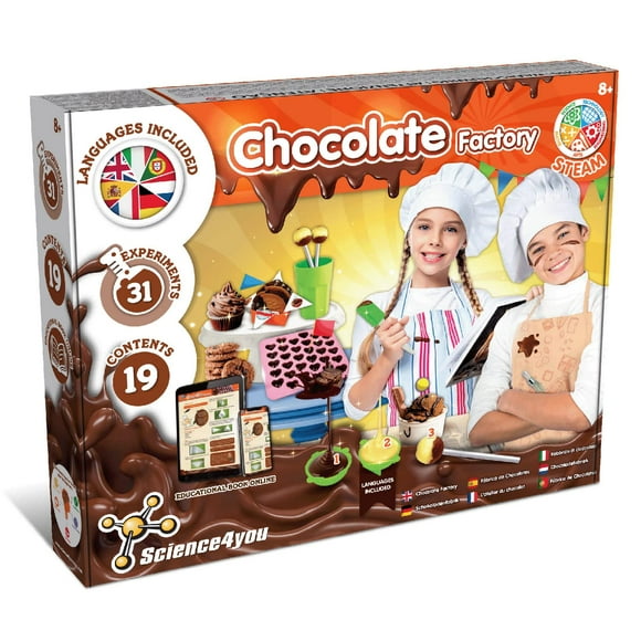 Science4you Chocolaterie pour Enfants+8 Ans - Jeux de Chocolat pour Enfants, Jouet pour Enfants avec 31+ Activités pour Enfants, Kit de Fabrication de Chocolat, Cadeaux de Chocolat pour Garçons et Filles 8 9 10+ Ans