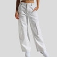 thumbnail image 2 of Ierhent Casual Dress Pants for Women Women's Comfort Waist A-Line Knit Pant(White,L), 2 of 4