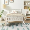 thumbnail image 2 of VECELO 3-Piece White Bedroom Sets Include Twin Bed Frame + 2 Nightstands, 2 of 8