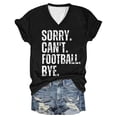 thumbnail image 2 of DondPO Womens T Shirts Sorry Can'T Football Bye V Neck T Shirt Football Lover Gift Funny Shirts Women Football Tee Graphic Tees for Women Casual Shirts for Women Black S, 2 of 3