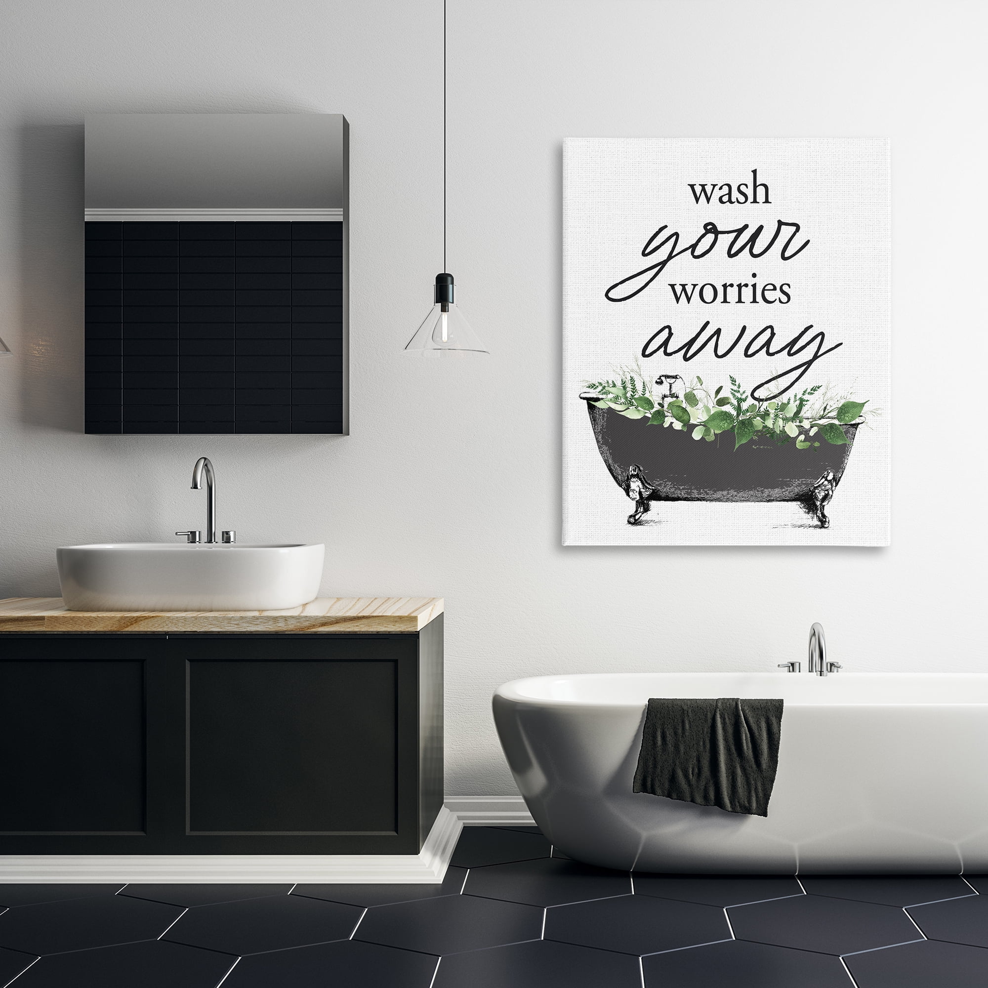 Wash Worries Away Herbs Canvas Wall Art, design by Lettered and Lined
